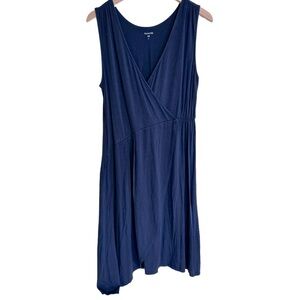 Garnet Hill Navy Blue Wrap Dress Sz M